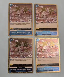 X4ONE PIECE TCG: Gravity Blade Raging Tiger OP06-058 x4 Rare Wings of the Captai - Image 2
