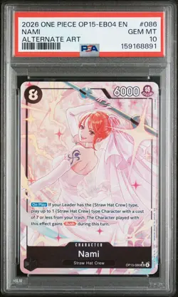 2026 One Piece OP-15-EB04 Adventure On Kami’s Island Nami 086 Alt Art PSA 10 EN - Image 1
