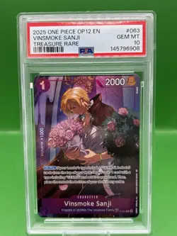 Vinsmoke Sanji PSA 10 OP10-063 🔥Treasure Rare*🔥 2025 One Piece OP12 *English* - Image 1