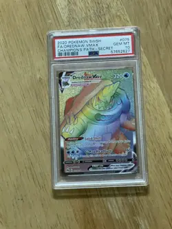 G POKEMON PSA 10 GEM MINT 2020 Champion's Path Drednaw VMAX 075/073 Secret Rare - Image 1