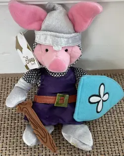 NWT Disney Store Piglet Dressed As Knight Plush Bean Toy 2001 The Fierce Piglet - Image 2