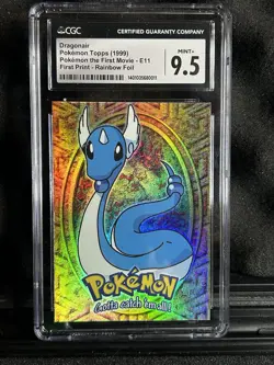 RARE 1st Edition Pokemon 9.5 NM Blue Label (Rainbow Foil) 1999 Topps Dragonair - Image 2