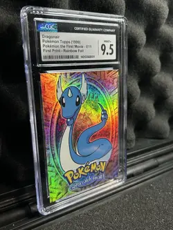 RARE 1st Edition Pokemon 9.5 NM Blue Label (Rainbow Foil) 1999 Topps Dragonair - Image 3
