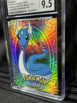 RARE 1st Edition Pokemon 9.5 NM Blue Label (Rainbow Foil) 1999 Topps Dragonair - Image 5