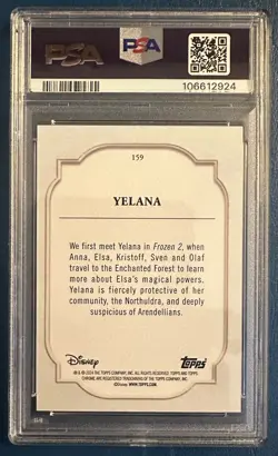 2024 TOPPS CHROME DISNEY YELANA GREEN REFRACTOR #/99 GRADED PSA 10 FROZEN - Image 2