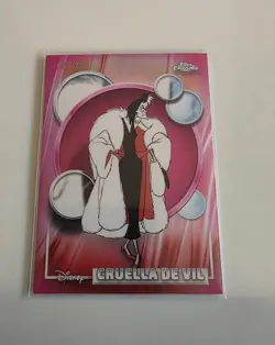2026 Topps Chrome Disney Cruella De Vil #65 Pink Refractor 89/250 - Image 1