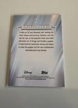 2026 Topps Chrome Disney Cruella De Vil #65 Pink Refractor 89/250 - Image 2