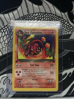 Dark Chameleon First Edition Pokemon 32/82- Team Rocket- Vintage-ENN COINS (BW) - Image 1