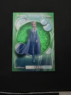 ELSA Green Speckle Mini Diamond /99 #168 Frozen 2026 Topps Chrome Disney Anna - Image 3