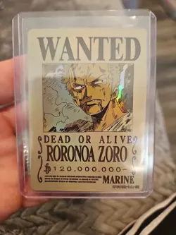 Roronoa Zoro Marine One Piece Wanted Dead or Alive Card OPDR02-TJL-02 Holo - Image 1