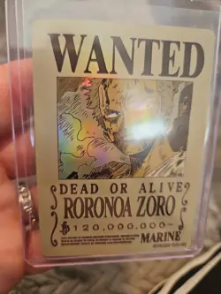 Roronoa Zoro Marine One Piece Wanted Dead or Alive Card OPDR02-TJL-02 Holo - Image 2