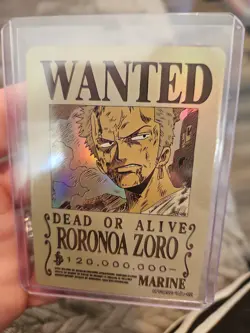 Roronoa Zoro Marine One Piece Wanted Dead or Alive Card OPDR02-TJL-02 Holo - Image 3