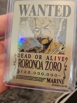 Roronoa Zoro Marine One Piece Wanted Dead or Alive Card OPDR02-TJL-02 Holo - Image 4