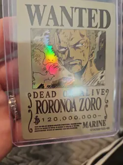 Roronoa Zoro Marine One Piece Wanted Dead or Alive Card OPDR02-TJL-02 Holo - Image 5