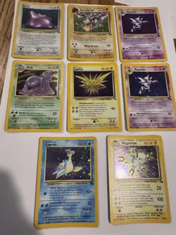 Pokemon Fossil Set 8 Card Holo Lot Haunter Aerodactyl Ditto Zapdos Magneton Muk - Image 1