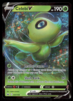 Celebi V 007/198 Full Art Ultra Rare - 2021 Pokemon Chilling Reign LP - Image 1