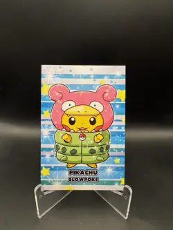Pokemon Pikachu Slowpoke Poncho Cracked Ice Holo Christmas Card Database Peru - Image 1