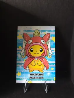 Poncho Pikachu Magikarp Heart Holo Pokemon Card Database Merry Christmas Peru - Image 1