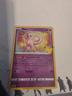 Pokemon TCG Mew Celebrations Holo Rare Card 011/025 Mint Condition - Image 1