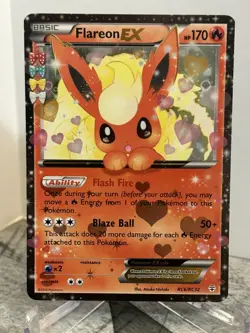 Pokemon TCG Flareon EX Generations Radiant Holo Card Ultra Rare RC6/32 NM - Image 1