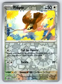 Pidgey 016/165 2023 S&V Pokemon 151 Set Pokemon Card TCG Reverse Holo - Nm - Image 1
