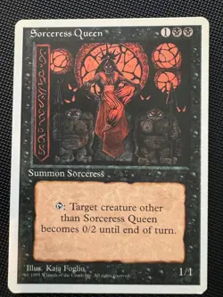 Magic MTG Sorceress Queen 4th Edition Minor Misprint NM! - Image 1
