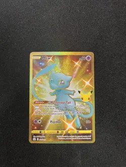Pokemon TCG Mew (Gold) Secret Rare Holo 25th Anniversary Collection NM - Image 1