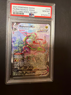 Pokemon Rayquaza VMAX 218/203 Evolving Skies Secret Rare Alt Art Holo PSA 10 - Image 1