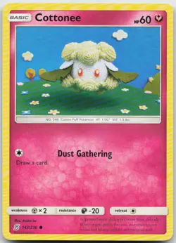 Cottonee 143/236 Asako Ito Art Common Unified Minds Pokemon TCG LP - Image 1