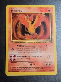 Moltres 27/62 HP Fossil Rare Pokemon Unlimited - Image 1