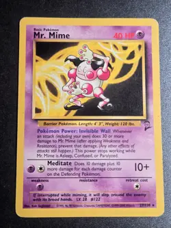 Mr. Mime 27/130 HP Base Set 2 Rare Pokemon - Image 1
