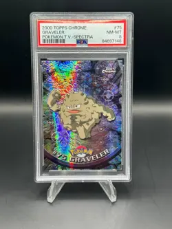 2000 Topps Chrome GRAVELER Pokemon TV - Spectra #75 PSA 8 - Image 1