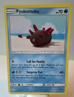 Pyukumuku 53/214 Uncommon Unbroken Bonds Pokemon Asako Ito crochet - Image 1