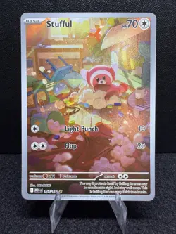 Pokemon Stufful Me01: Mega Evolution Holo Illustration Rare Basic 70 HP - Image 1