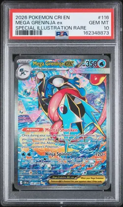 2026 POKEMON CHAOS RISING SPECIAL ILLUSTRATION RARE #116 MEGA GRENINJA EX PSA 10 - Image 1
