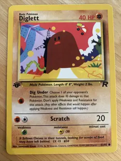 Pokemon 1st Edition Diglett 52/82 Team Rocket - Image 1