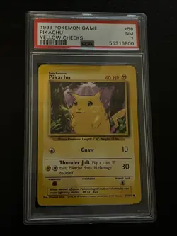 Pokemon TCG Pikachu 58/102 Base Set Unlimited 1999 PSA 7 NM-MT - Image 1