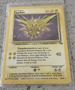 VTG Pokemon TCG Zapdos Fossil 15/62 Holo Unlimited Rare WOTC NICE LOOK!! - Image 4