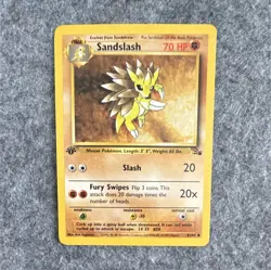 Wizards of the Coast Pokemon TCG Fossil 1st Ed Sandslash 41/62 Uncommon - Image 1