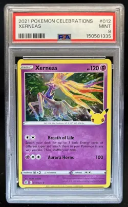 2021 Pokemon SWSH Celebrations Xerneas Holo #012/025 PSA 9 - Image 1