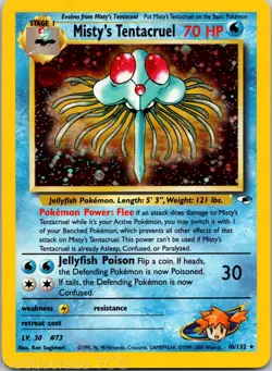 Misty's Tentacruel 10/132 Holo Rare Gym Heroes Pokemon LP - Image 1