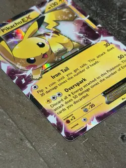 Pokemon 2015 “Pikachu EX” Full Art Holo Black Star Promo XY84 TCG (English) - Image 3
