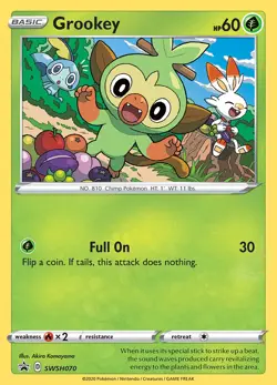 4x Lightly Played Grookey - SWSH070 - SWSH Black Star Promos Pokemon SWSH Black - Image 1
