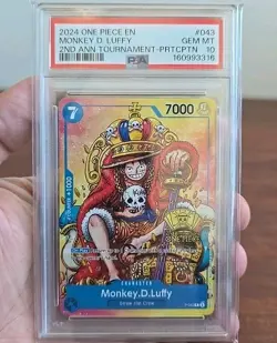 PSA 10 Monkey D. Luffy P-043 Promo 2nd Anniversary Stamped One Piece - Image 1