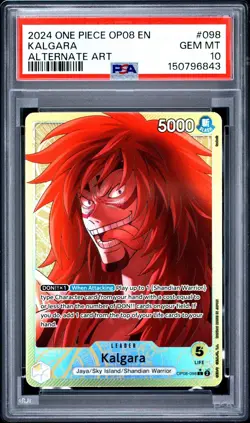 Kalgara Alt Art Leader PSA 10 - One Piece OP08-098 Two Legends English Foil - Image 1