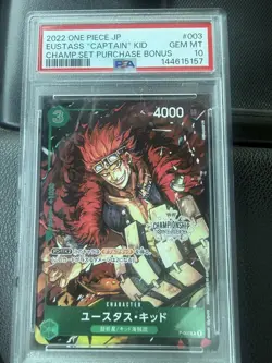 2022 One Piece Champion Set Purchase Bonus JP Eustass ''Captain'' Kid PSA 10 - Image 1