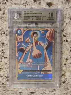 2025 ONE PIECE THE BEST PREMIUM VOL 2 OP-02068 GUM-GUM RAIN ALT ART BGS 10 - Image 3
