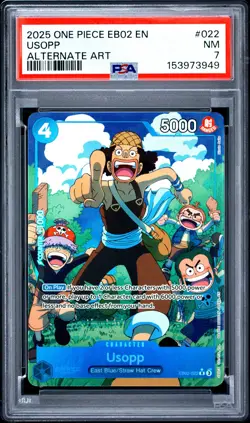 2025 ONE PIECE EB02-EXTRA BOOSTER -ANIME 25TH COLLECTION- #022 USOPP PSA 7 - Image 1