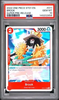 2022 ONE PIECE SUPER PRE RELEASE ST01-011 BROOK PSA 10 GEM MINT - Image 1