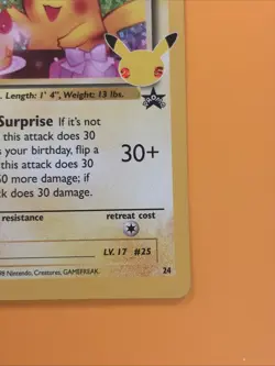 Pokemon Birthday Pikachu 24/53 Celebrations Classic Collection Holo NM - Image 4